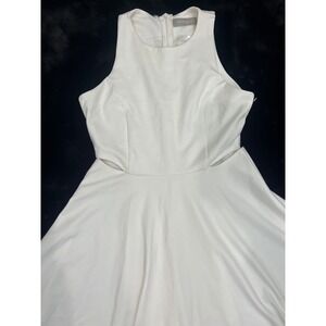 Belongsci White Sleeveless Cutout Fit and‎ Flare Mini Dress Party Cocktail M